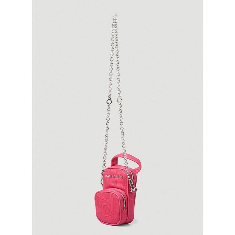 MARINE SERRE Parpaing Moire Shoulder Bag in Pink - Picture 2 of 7